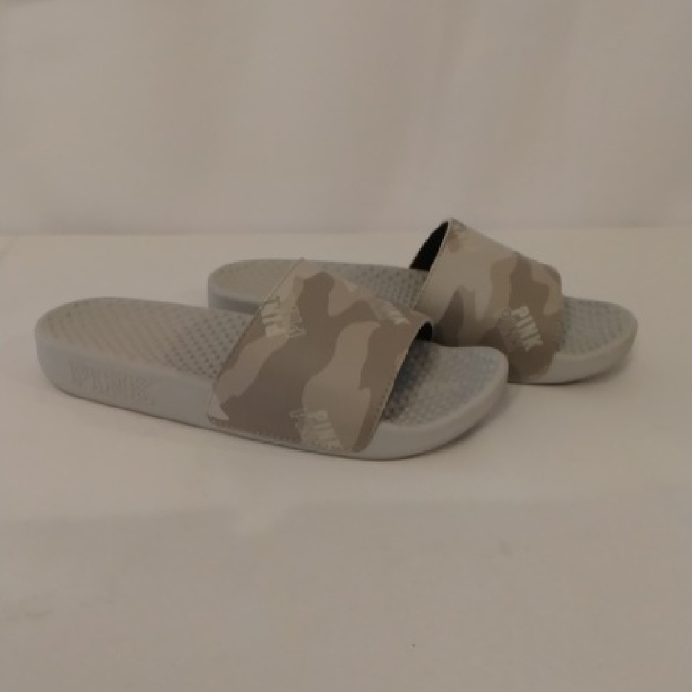PINK Victoria's Secret Gray Camo Slippers